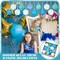 16 Pcs Summer Ornaments for Tree, 1.57 inch Beach Ocean Decorations Coastal Starfish Seashells Wave Hanging Ball Decor Blue Shiny Summer Ball Ornaments for Holiday Party Favor Decorative (Ocean)